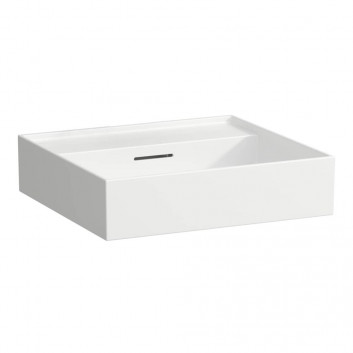 Umyvadlo stěnová Laufen Kartell obdélníková 80x46 cm, bez otvoru na baterie, z přepadem - bílá