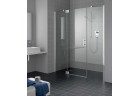 Lítací dveře Kermi Filia XP 1-křídlové z 2 pevnými segmenty, otwierane w lewo, szer. 110 cm, wys. 200 cm, stříbrný profil, sklo čiré z KermiClean