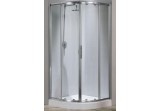 Sprchový kout Novellini Lunes r čtvrtkruhový 100 cm s 2 posuvnými dveřmi, stříbrný profil, sklo čiré