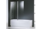 Vanová zástěna Novellini Aurora 2 - 120x150 cm, stříbrný profil, sklo čiré