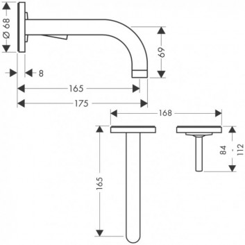 Bateria umywalkowa Axor Strack ścienna- sanitbuy.pl