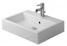 Umyvadlo Duravit Vero s poličkou pro baterii, 1otvorová, 60x47 cm, broušené, bílá WonderGliss, 04546000271