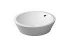 Umyvadlo na postavení na desku, Duravit Starck 1, o průměru 53 cm, bezotworowa, Bílá Alpin
