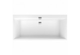 Vana obdélníková Villeroy&Boch Squaro Edge 12, 180x80 cm s nohama i systemem przlewowo-odtokovom, Quaryl, bílý Alpin