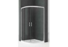 Čtvrtkruhový sprchový kout Novellini Kali r 80, zakres regulacji 77-80, stříbrný profil, čiré sklo WIESZAK GRATIS