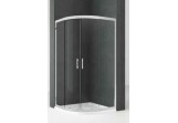 Čtvrtkruhový sprchový kout Novellini Kali r 90120, zakres regulacji 87-90 x 117-120, stříbrný profil, čiré sklo