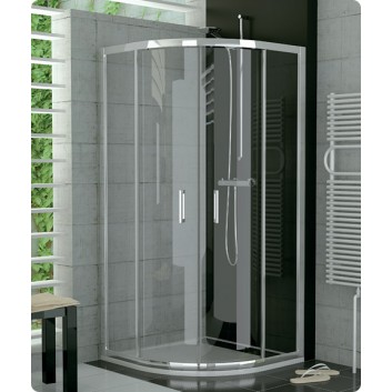 čtvercový sprchový kout 90 cm z posuvnými drzwiami Ronal Pur Light S, lesklá - sanitbuy.pl