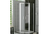 Sprchový kout pětiúhelníkový SanSwiss TOP- LINE TOP52 80x80 cm, s dveřmi otwieranymi, lesklá, čiré sklo