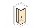 Čtvercový sprchový kout Huppe Aura dveře posuvné 80x80 cm, wys. 190 cm, stříbrný profil matná, čiré sklo