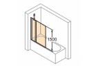 Vanová zástěna Huppe Design Pure - dvoudílný 95 cm, stříbrný profil matná, čiré sklo
