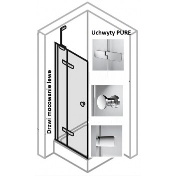 Dveře posuvné Huppe Aura Elegance , 900 x 900 mm, čiré sklo stříbrná mat , - sanitbuy.pl
