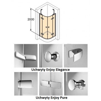 Dveře posuvné Huppe Aura Elegance , 900 x 900 mm, čiré sklo stříbrná mat , - sanitbuy.pl