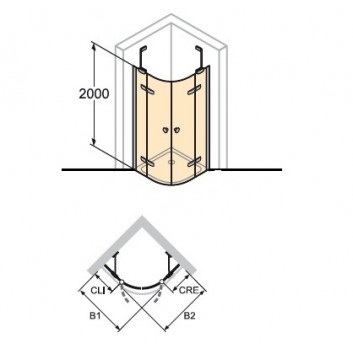 Dveře posuvné Huppe Aura Elegance , 900 x 900 mm, čiré sklo stříbrná mat , - sanitbuy.pl