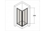 Dveře posuvné Huppe Aura Elegance , 900 x 900 mm, čiré sklo stříbrná mat , - sanitbuy.pl
