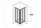Čtvercový sprchový kout Huppe Classics 80x80 cm, dveře posuvné, stříbrný lesk, čiré sklo 