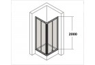 Čtvercový sprchový kout Huppe Classics 80x80 cm, dveře posuvné, stříbrný lesk, čiré sklo 