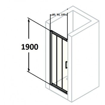 Dveře posuvné Huppe Aura Elegance , 900 x 900 mm, čiré sklo stříbrná mat , - sanitbuy.pl