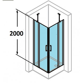 Dveře posuvné Huppe Aura Elegance , 900 x 900 mm, čiré sklo stříbrná mat , - sanitbuy.pl