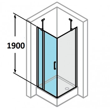 Dveře posuvné Huppe Aura Elegance , 900 x 900 mm, čiré sklo stříbrná mat , - sanitbuy.pl