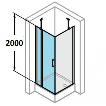 Dveře posuvné Huppe Aura Elegance , 900 x 900 mm, čiré sklo stříbrná mat , - sanitbuy.pl