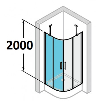 Dveře posuvné Huppe Aura Elegance , 900 x 900 mm, čiré sklo stříbrná mat , - sanitbuy.pl