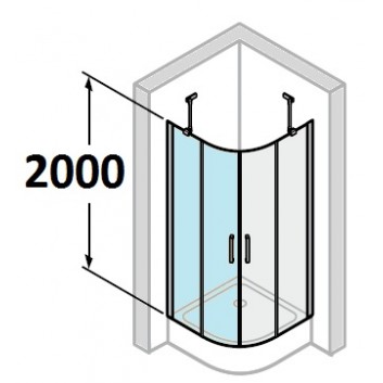 Dveře posuvné Huppe Aura Elegance , 900 x 900 mm, čiré sklo stříbrná mat , - sanitbuy.pl