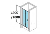 Dveře sprchové Huppe Design Pure - skládací, szer. 120 cm, wys. 190 cm, stříbrná matná, sklo s povrchem Anti-Plaque