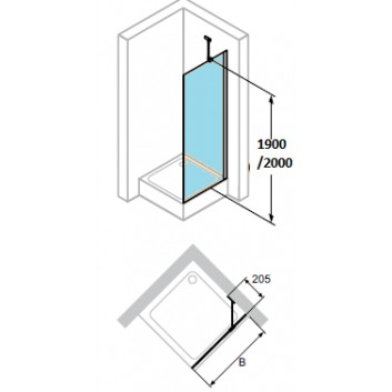 Dveře sprchové Huppe Design 501 - skládací, szer. 800 mm, sklo s povrchem Anti-Plaque- sanitbuy.pl