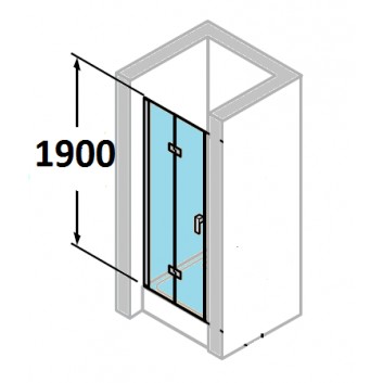 Dveře sprchové Huppe Design 501 - skládací, szer. 800 mm, s povrchem Anti-Plaque, profil chrom eloxal- sanitbuy.pl