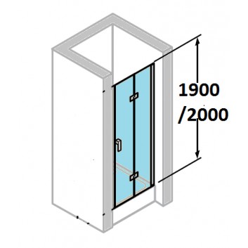 Dveře sprchové Huppe Design 501 - skládací, szer. 800 mm, sklo s povrchem Anti-Plaque- sanitbuy.pl