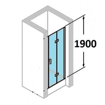 Dveře sprchové Huppe Design 501 - skládací, szer. 800 mm, sklo s povrchem Anti-Plaque- sanitbuy.pl