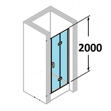 Dveře sprchové Huppe Design 501 - skládací, szer. 800 mm, sklo s povrchem Anti-Plaque- sanitbuy.pl