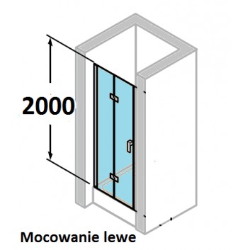 Dveře sprchové Huppe Design 501 - skládací, szer. 700 mm, s povrchem Anti-Plaque, profil chrom eloxal- sanitbuy.pl