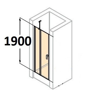 Křídlové dveře sprchové Huppe Design 501 - s pevným segmentem 900 mm, sklo s povrchem Anti-Plaque- sanitbuy.pl
