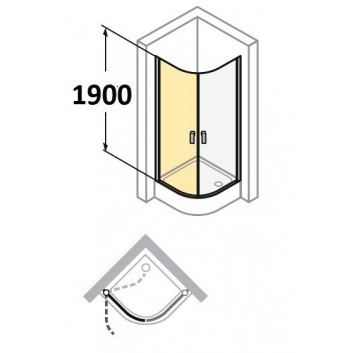 Křídlové dveře sprchové Huppe Design 501 - , szer. 1000mm, profil chrom eloxal, sklo s povrchem Anti-Plaque- sanitbuy.pl