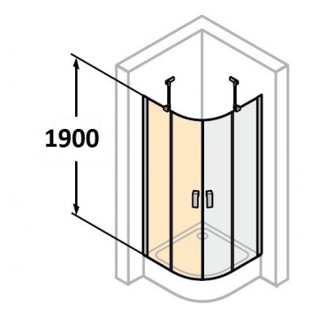 Křídlové dveře sprchové Huppe Design 501 - s pevným segmentem , szer. 800mm, profil chrom eloxal, sklo s povrchem Anti-Plaque- sanitbuy.pl