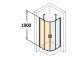 Křídlové dveře sprchové Huppe Design 501 - s pevným segmentem , szer. 800mm, profil chrom eloxal, sklo s povrchem Anti-Plaque- sanitbuy.pl