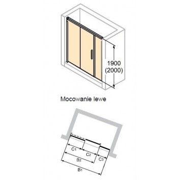 Dveře sprchové Huppe Design 501 - skládací, szer. 800 mm- sanitbuy.pl