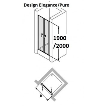 Dveře sprchové Huppe Design 501 - skládací, szer. 800 mm- sanitbuy.pl