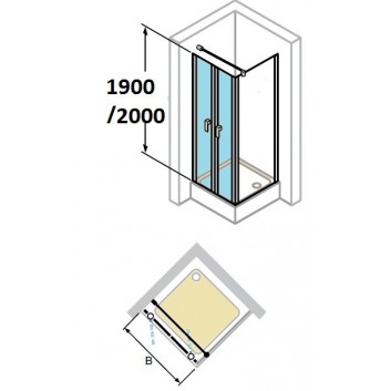 Dveře sprchové Huppe Design 501 - skládací, szer. 800 mm- sanitbuy.pl