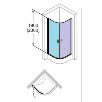 Dveře sprchové Huppe Design 501 - skládací, szer. 800 mm- sanitbuy.pl