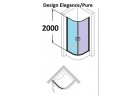 Křídlové dveře Huppe Design Pure, 1-část, 80 cm, wys. 200 cm, silver matná, čiré sklo 