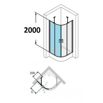 Dveře sprchové Huppe Design 501 - skládací, szer. 800 mm- sanitbuy.pl