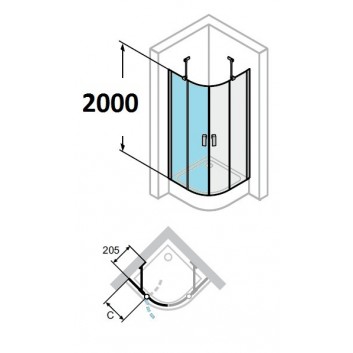 Dveře sprchové Huppe Design 501 - skládací, szer. 800 mm- sanitbuy.pl