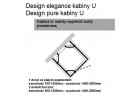 Sprchový kout ve tvaru U Huppe Design Pure, stříbrná matná, čiré sklo