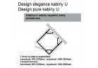 Sprchový kout ve tvaru U Huppe Design Pure, stříbrná matná, čiré sklo