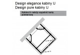 Sprchový kout ve tvaru U Design Elegance, stříbrná matnáný, čiré sklo z AntiPlaque