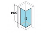 Sprchový kout wejście Narożne Huppe Classics 2 90x90 cm, výška190 cm, stříbrná matná, čiré sklo 