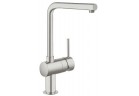 Dřezová baterie GROHE Minta 1/2" stojící, wys. 332 mm, supersteel, páková