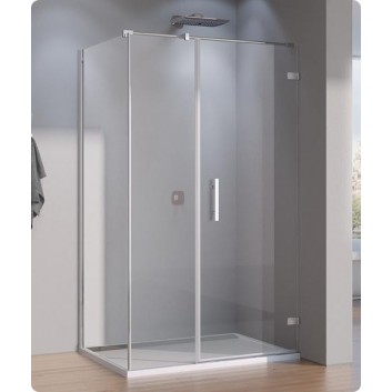 Drzwi jednoczęściowe ze ścianką SanSwiss PUR PU31P lewe, szer. do 1600, wys. do 2000, chrom, przezroczysta, profil przyścienny- sanitbuy.pl